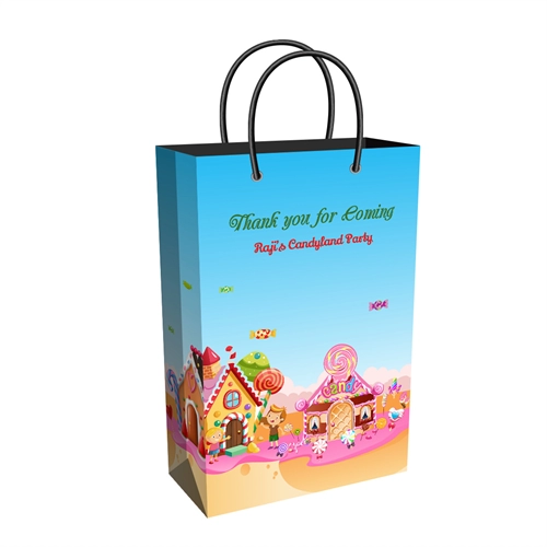 Candyland Theme Tall Birthday Return Gift Bag | Personalized or Plain